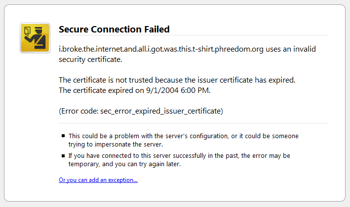 Scare Customers With Expired SSL Certificates