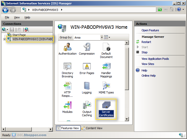 Installing An Ssl Certificate In Windows Server 2008 Iis 7 0