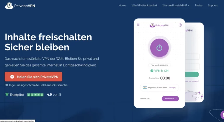 PrivateVPN startseite